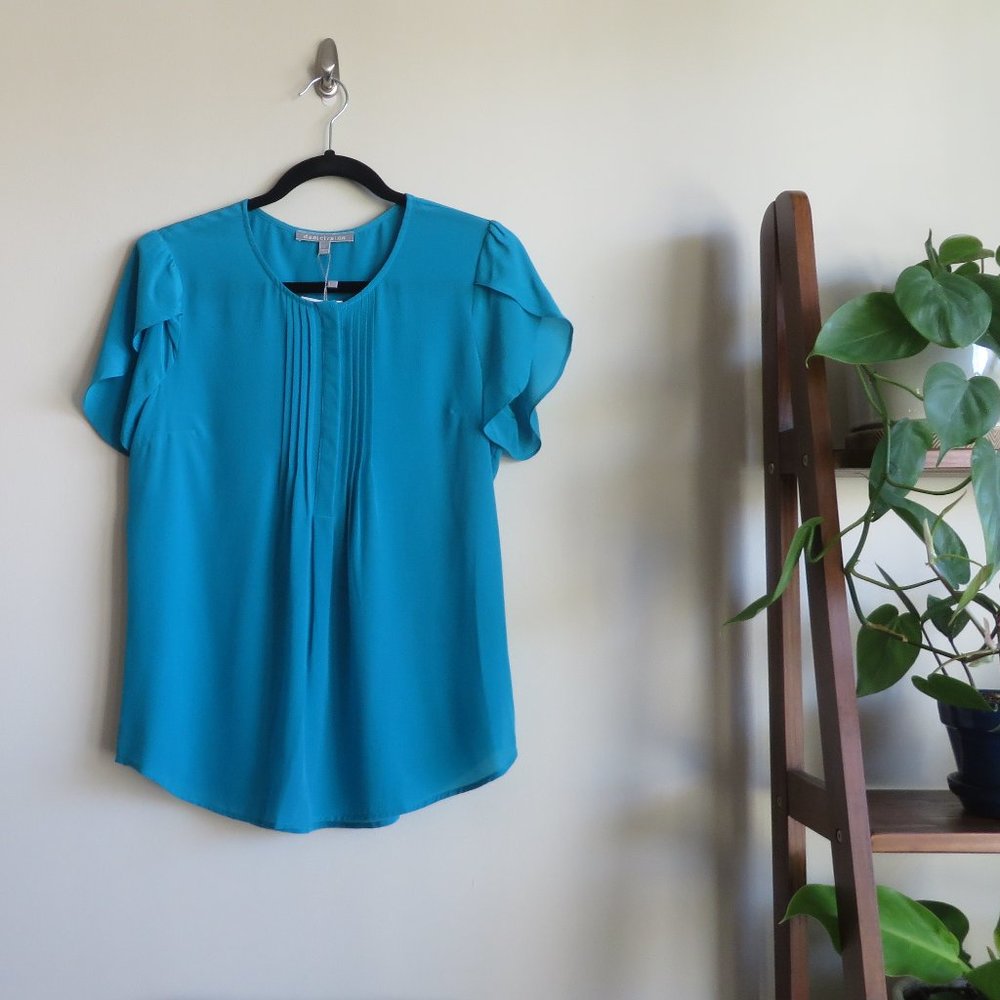Anthropologie Blue Silk Top / Blouse
